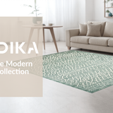 Ultra Soft Area Rug, Non Slip, Stain Resistant, Washable Area Rugs for Living Room, Bedroom, Rustic Geometric Layered Textures(Beige)