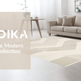 Ultra Soft Area Rug, Non Slip, Stain Resistant, Washable Area Rugs for Living Room, Bedroom, Trendy Smooth Tiled Composition(Beige)