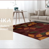 Ultra Soft Area Rug, Non Slip, Stain Resistant, Washable Area Rugs for Living Room, Bedroom, Cozy Earthy Half-Circle Decor(Red)