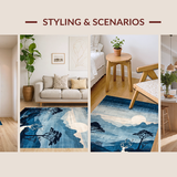 Ultra Soft Area Rug, Non Slip, Stain Resistant, Washable Area Rugs for Living Room, Bedroom, Artistic Abstract Animal Pattern(Blue)