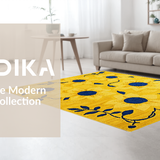 Ultra Soft Area Rug, Non Slip, Stain Resistant, Washable Area Rugs for Living Room, Bedroom, Dynamic Irregular Floral Statement(Yellow)