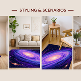Ultra Soft Area Rug, Non Slip, Stain Resistant, Washable Area Rugs for Living Room, Bedroom, Radiant Colorful Constellation Layout(Purple)