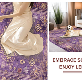Ultra Soft Area Rug, Non Slip, Stain Resistant, Washable Area Rugs for Living Room, Bedroom, Contemporary Textured Color Burst(Purple)