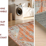 Ultra Soft Area Rug, Non Slip, Stain Resistant, Washable Area Rugs for Living Room, Bedroom, Luxurious Abstract Terracotta Hues(Orange)