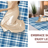 Ultra Soft Area Rug, Non Slip, Stain Resistant, Washable Area Rugs for Living Room, Bedroom, Lively Classic Checkered Theme(Blue)