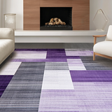 Ultra Soft Area Rug, Non Slip, Stain Resistant, Washable Area Rugs for Living Room, Bedroom, Rustic Purple Grey Blend(Purple)