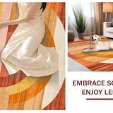 Ultra Soft Area Rug, Non Slip, Stain Resistant, Washable Area Rugs for Living Room, Bedroom, Dynamic Pastel Wave Pattern(Orange)