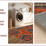 Ultra Soft Area Rug, Non Slip, Stain Resistant, Washable Area Rugs for Living Room, Bedroom, Rust Boho Living Room Non-Slip Carpet(Orange)