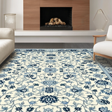 Ultra Soft Area Rug, Non Slip, Stain Resistant, Washable Area Rugs for Living Room, Bedroom, Luxurious Earth Tone Symmetry(White)