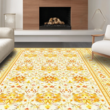 Ultra Soft Area Rug, Non Slip, Stain Resistant, Washable Area Rugs for Living Room, Bedroom, Elegant Subtle Floral Arrangement(Ivory)