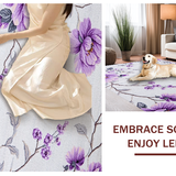 Ultra Soft Area Rug, Non Slip, Stain Resistant, Washable Area Rugs for Living Room, Bedroom, Rustic White Blossom Aesthetic(Purple)