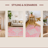 Ultra Soft Area Rug, Non Slip, Stain Resistant, Washable Area Rugs for Living Room, Bedroom, Pastel Pink Oushak Living Room Wool Rug(Pink)