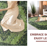 Ultra Soft Area Rug, Non Slip, Stain Resistant, Washable Area Rugs for Living Room, Bedroom, Rustic Vintage Floral Arrangement(Green)