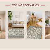 Ultra Soft Area Rug, Non Slip, Stain Resistant, Washable Area Rugs for Living Room, Bedroom, Elegant Geometric Diamond Arrangement(Gray)