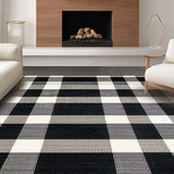 Elegant Monochrome Patterned Runner(Black)