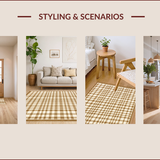 Ultra Soft Area Rug, Non Slip, Stain Resistant, Washable Area Rugs for Living Room, Bedroom, Modern Beige Geometric Aesthetic(Beige)