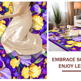 Ultra Soft Area Rug, Non Slip, Stain Resistant, Washable Area Rugs for Living Room, Bedroom, Bright Tiled Seasonal Festivity(Purple)