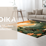 Ultra Soft Area Rug, Non Slip, Stain Resistant, Washable Area Rugs for Living Room, Bedroom, Vibrant Earthy Sun Moon Pattern(Orange)