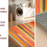 Ultra Soft Area Rug, Non Slip, Stain Resistant, Washable Area Rugs for Living Room, Bedroom, Lively Multicolor Woven Texture(Orange)