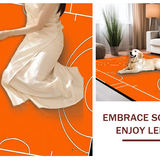 Ultra Soft Area Rug, Non Slip, Stain Resistant, Washable Area Rugs for Living Room, Bedroom, Energetic Orange and Black Design(Orange)