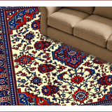Ultra Soft Area Rug, Non Slip, Stain Resistant, Washable Area Rugs for Living Room, Bedroom, Vintage Moss Living Room Low Pile Rug(White)