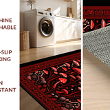 Ultra Soft Area Rug, Non Slip, Stain Resistant, Washable Area Rugs for Living Room, Bedroom, Charming Cozy Witchy Vibes(Red)