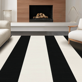 Ultra Soft Area Rug, Non Slip, Stain Resistant, Washable Area Rugs for Living Room, Bedroom, KaHouen Striped Pattern Rug(Black)