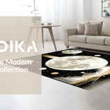 Ultra Soft Area Rug, Non Slip, Stain Resistant, Washable Area Rugs for Living Room, Bedroom, Modern Cosmic Symbolism Rug(Gold)