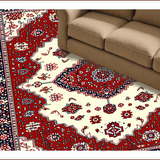 Ultra Soft Area Rug, Non Slip, Stain Resistant, Washable Area Rugs for Living Room, Bedroom, High Traffic Ivory Red Decorative Rug for Family Rooms(Red)