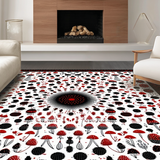 Ultra Soft Area Rug, Non Slip, Stain Resistant, Washable Area Rugs for Living Room, Bedroom, Rustic Dark Nature Inspired Design(Red)
