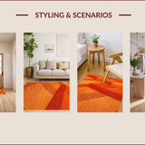 Ultra Soft Area Rug, Non Slip, Stain Resistant, Washable Area Rugs for Living Room, Bedroom, Modern Burnt Orange Living Room Non-Slip Rug(Orange)