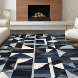 Ultra Soft Area Rug, Non Slip, Stain Resistant, Washable Area Rugs for Living Room, Bedroom, Luxurious Subtle Ogee Design(Gray)
