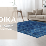 Ultra Soft Area Rug, Non Slip, Stain Resistant, Washable Area Rugs for Living Room, Bedroom, Elegant Scallop Carpet(Blue)