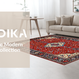 Ultra Soft Area Rug, Non Slip, Stain Resistant, Washable Area Rugs for Living Room, Bedroom, Sophisticated Ethnic Diamond Composition(Red)