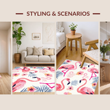 Ultra Soft Area Rug, Non Slip, Stain Resistant, Washable Area Rugs for Living Room, Bedroom, Pastel Floral Watercolor Impression(White)