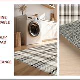 Ultra Soft Area Rug, Non Slip, Stain Resistant, Washable Area Rugs for Living Room, Bedroom, Contemporary Soft Beige Checkers(Beige)
