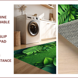 Ultra Soft Area Rug, Non Slip, Stain Resistant, Washable Area Rugs for Living Room, Bedroom, Non-Slip Quick Dry Botanical Bath Mat(Green)