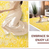 Ultra Soft Area Rug, Non Slip, Stain Resistant, Washable Area Rugs for Living Room, Bedroom, Elegant Yellow Ivory Geometric Style(Yellow)
