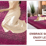 Ultra Soft Area Rug, Non Slip, Stain Resistant, Washable Area Rugs for Living Room, Bedroom, Stylish Retro Leopard Vibe(Pink)