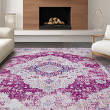 Ultra Soft Area Rug, Non Slip, Stain Resistant, Washable Area Rugs for Living Room, Bedroom, Sophisticated Abstract Artistry Blend(Purple)
