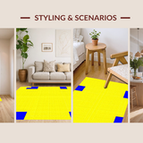 Ultra Soft Area Rug, Non Slip, Stain Resistant, Washable Area Rugs for Living Room, Bedroom, Vibrant Abstract Geometric Motif(Yellow)