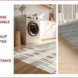 Ultra Soft Area Rug, Non Slip, Stain Resistant, Washable Area Rugs for Living Room, Bedroom, Elegant Neutral Tiled Arrangement(Gray)
