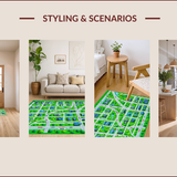 Ultra Soft Area Rug, Non Slip, Stain Resistant, Washable Area Rugs for Living Room, Bedroom, Whimsical Traffic Pattern Rug(Green)