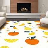 Ultra Soft Area Rug, Non Slip, Stain Resistant, Washable Area Rugs for Living Room, Bedroom, Stylish Modern Playful Aesthetic(Orange)