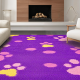 Ultra Soft Area Rug, Non Slip, Stain Resistant, Washable Area Rugs for Living Room, Bedroom, Bright and Cheerful Cartoon Animal Style(Purple)