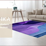 Ultra Soft Area Rug, Non Slip, Stain Resistant, Washable Area Rugs for Living Room, Bedroom, Vibrant Abstract Geometric Aesthetics(Purple)