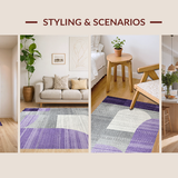 Ultra Soft Area Rug, Non Slip, Stain Resistant, Washable Area Rugs for Living Room, Bedroom, Luxe Fluid Abstract Expression(Purple)