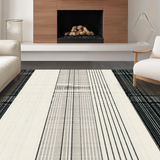 Ultra Soft Area Rug, Non Slip, Stain Resistant, Washable Area Rugs for Living Room, Bedroom, Rustic Vertical Stripe Artistry(Beige)