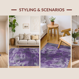 Ultra Soft Area Rug, Non Slip, Stain Resistant, Washable Area Rugs for Living Room, Bedroom, Chic Abstract Colorful Fusion(Purple)