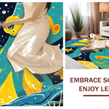 Ultra Soft Area Rug, Non Slip, Stain Resistant, Washable Area Rugs for Living Room, Bedroom, Giant Squid Graphic Rug - Sea Animal Decor Modern Carpet(Blue)